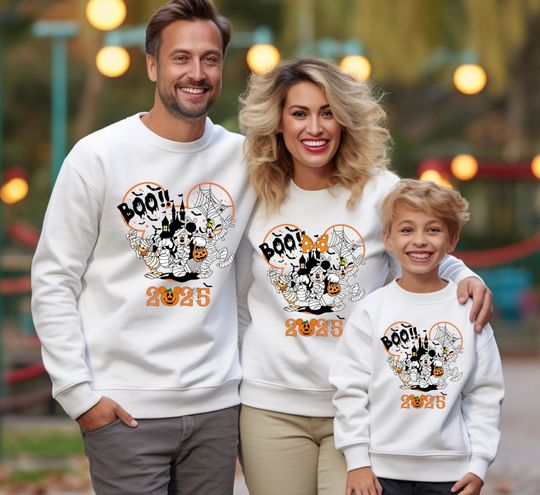 Discover Comfort Colors Disney Halloween 2025 Hoodie, Mickey & Minnie Halloween Couples Sweatshirt, Spooky Season, Halloween Trip, Family Matching