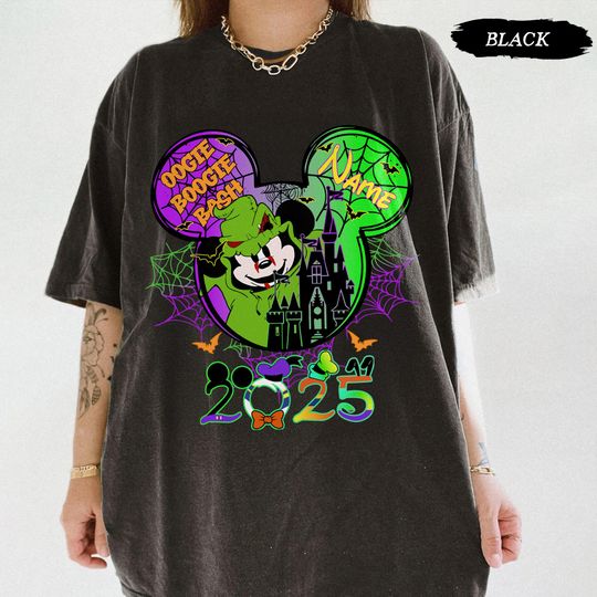 Discover Personalized Oogie Boogie Bash 2025 Shirt, Disney Halloween Family Costume, Mickey Stitch Villain Group Tee, Disneyland Halloween Matching