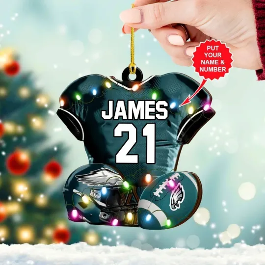 Discover Personalized Philadelphia Football Team Eagles Christmas Ornament Gift Decor