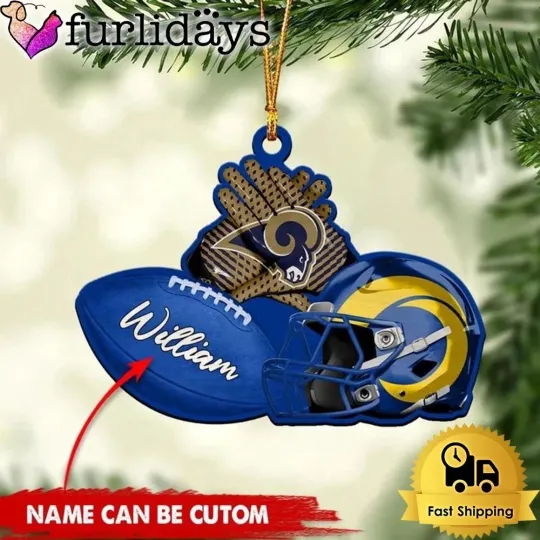 Personalized Los Angeles Football Team Rams Christmas Ornament Gift Decor