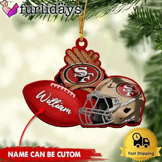 Personalized San Francisco Football Team 49ers Christmas Ornament Gift Decor