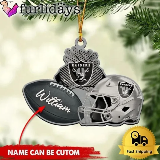 Personalized Las Vegas Football Team Raiders Christmas Ornament Gift Decor