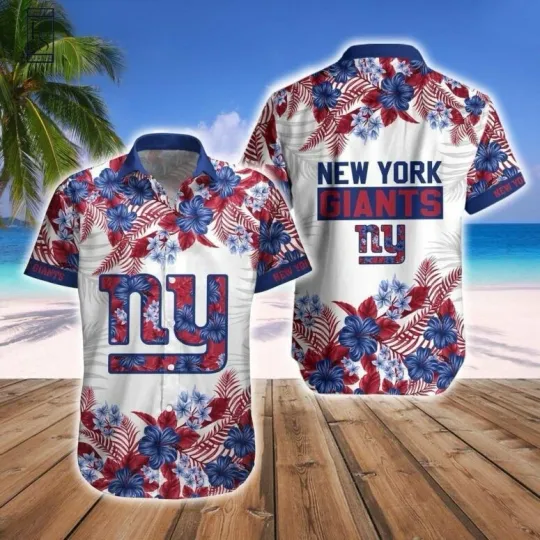 Discover New York Giiantts Patriotic Blossom Hawaiian Shirt , Gift for Fan