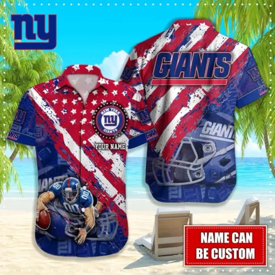 Discover Personalized New York Giiantts Stars And Stripes Hawaiian Shirt, Gift for Fan