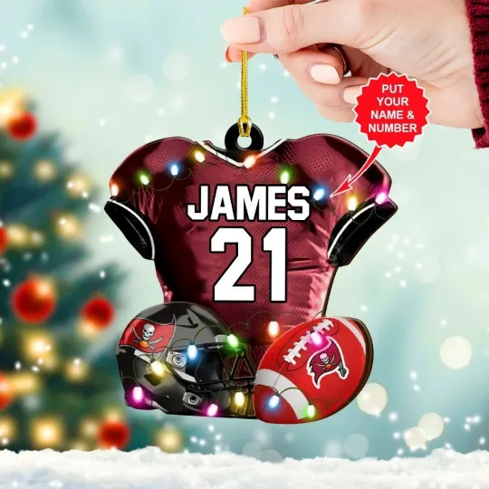 Personalized Tampa Bay Football Team Buccaneers Christmas Ornament Gift Decor