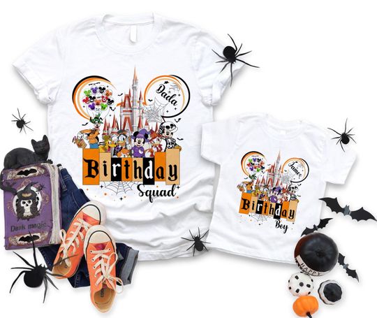 Discover Custom Disney Halloween Birthday Shirt, Halloween Family Birthday Shirt, Halloween Bday Party, Disney Birthday Shirts, Birthday Crew Tees