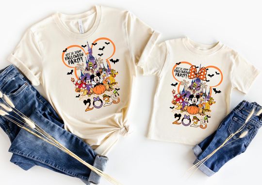 Discover Mickey's Not So Scary Shirt,WDW Halloween Family Costume Outfit 2025, Halloween Group, Mickey Friends Skeleton Shirt,Disneyland Matching