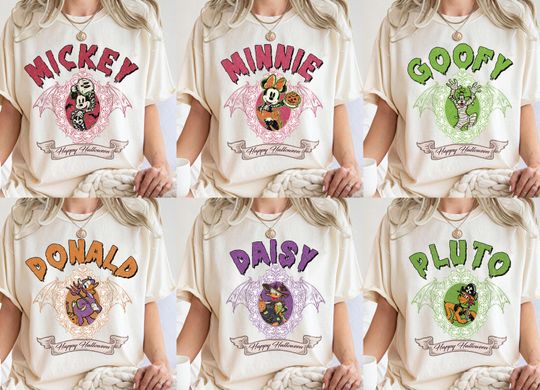 Discover Retro Mickey & Friends Halloween Shirt, Comfort Colors Disney Halloween Tee, Mickey's Not So Scary Party 2025, Family Trip Matching Shirt