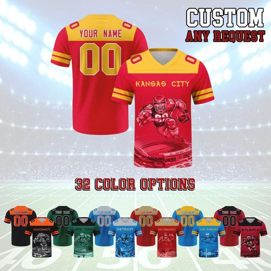 Customized Mascos Football Team Jersey, Personalized Name Number Logo Football Jersey Fot Adult Kids, Football Team Gameday Jersey