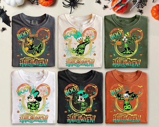 Discover Mouse And Friends Halloween 2025 Shirt, Not So Scary Disney Shirt, Family Matching Halloween Tee, Spooky Season Vacation Shirt