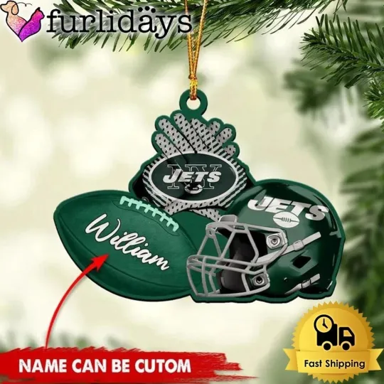 Discover Personalized New York Football Team Jets Christmas Ornament Gift Decor