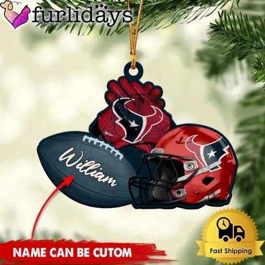 Personalized Houston Football Team Texans Christmas Ornament Gift Decor