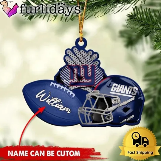 Discover Personalized New York Football Team Giants Christmas Ornament Gift Decor
