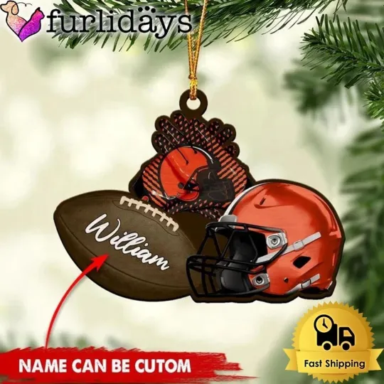 Personalized Cleveland Football Team Browns Christmas Ornament Gift Decor