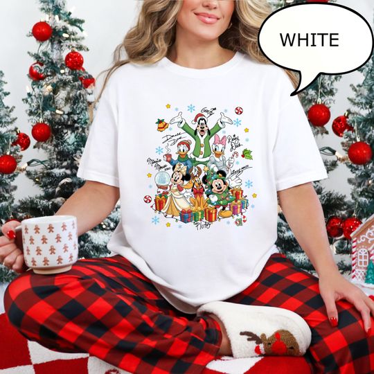 Discover Comfort Colors Mickey And Friends Christmas T-Shirt, Disney Christmas Shirt, Happy Christmas Shirt, Retro Disney Xmas Shirt