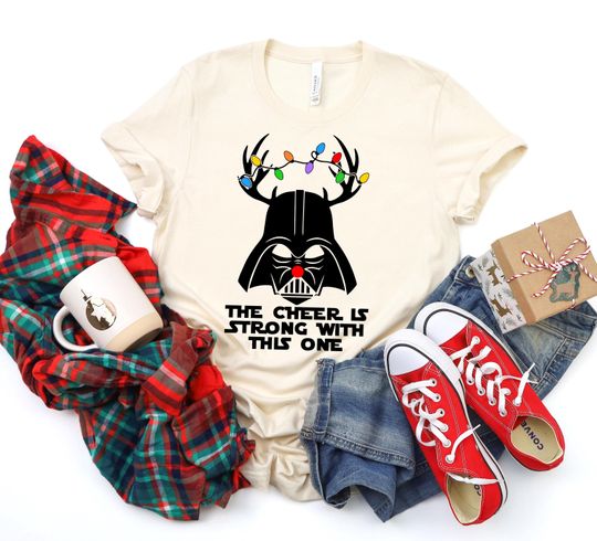 Discover The Cheer Is Strong With This One Shirt, Star Wars Shirt, Disney Christmas Shirt, Star Wars Christmas Shirt,Darth Vader Shirt,StarWars Shirt