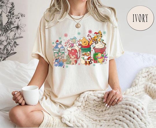 Discover Winnie the Pooh Coffee Latte Shirt, Pooh and Friends Xmas Shirt, Winnie The Pooh Christmas Shirt, Matching Christmas, Disney Christmas Shirt