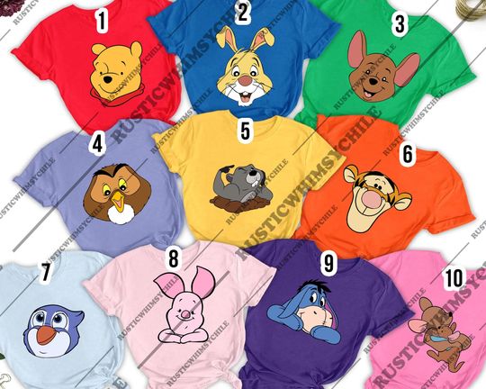 Discover Funny Winnie The Pooh Costume Tee 2025 | Family Matching Halloween Shirt | Kids & Adult Group Outfit | Squad Party Shirt.
