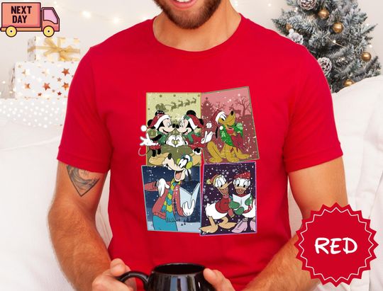 Discover Happy Christmas Mickey and Friends Shirt, Polaroid Mickey and Friends Christmas Shirt, Disney Christmas Shirt, Christmas Family Shirt