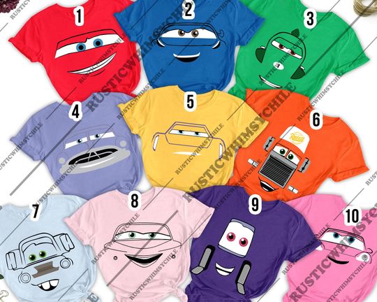 Discover Funny Car Face Halloween Shirt | Family Matching Costume Tee 2025 | Cartoon Auto Parody Top | Kids Group Outfit | Cute Squad Party Shirt