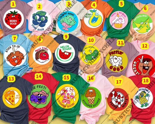 Funny Food Pun Halloween Shirt | Retro Scratch n Sniff Tee 2025 | Candy & Fruit Parody Top | Nostalgic Group Costume | Cute Matching Outfit