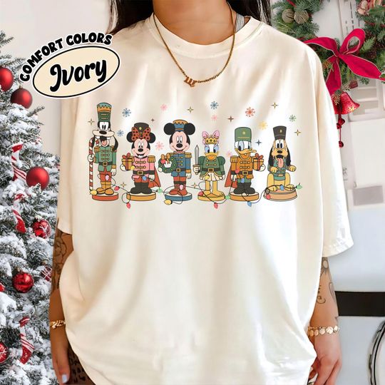 Discover Retro Disney Mickey And Friends Lead Soldier Christmas Shirt, Disney Christmas Shirt, Mickey's Very Merry, Disney Christmas Party 2025 Shirt