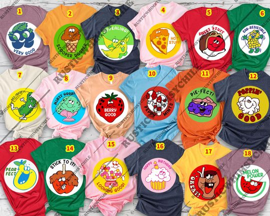 Retro Funny Halloween Shirt | Candy & Fruit Costume Tee 2025 | Scratch n Sniff Parody Top | Matching Group Outfit | Cute Foodie Squad Tee