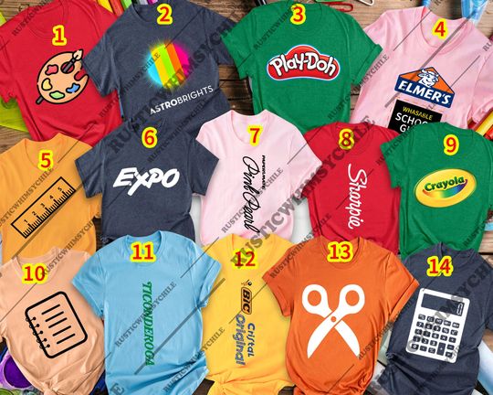 Discover Teacher Staff Halloween Shirt | School Supply Group Costume 2025 | Funny Classroom Squad Tee | Matching Teacher Outfit | Spirit Week Top