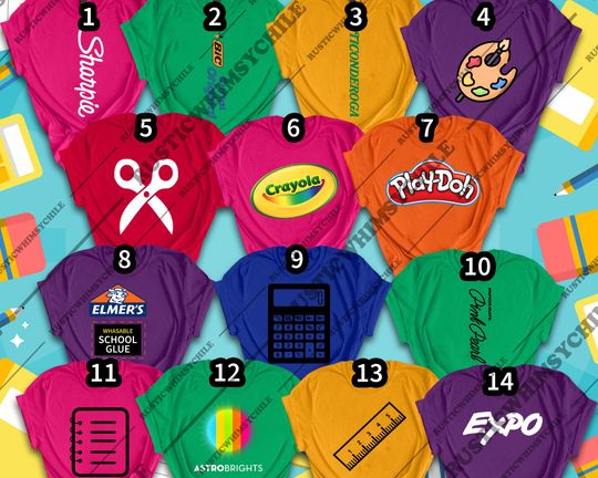 Funny Teacher Halloween Shirt | School Supply Costume Tee 2025 | Classroom Group Outfit | Back to School Parody Top | Matching Squad Shirt