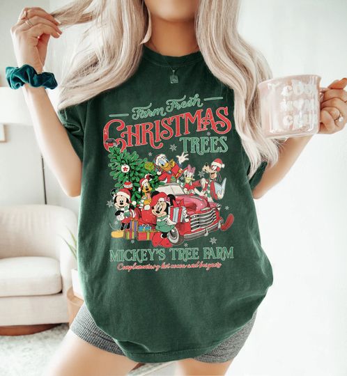 Vintage Disney Farm Fresh Christmas Shirt, Mickey And Friends Tree Farm Tshirt, Mickey Very Merry Xmas Sweatshirt, The Magic Kingdom Shirts