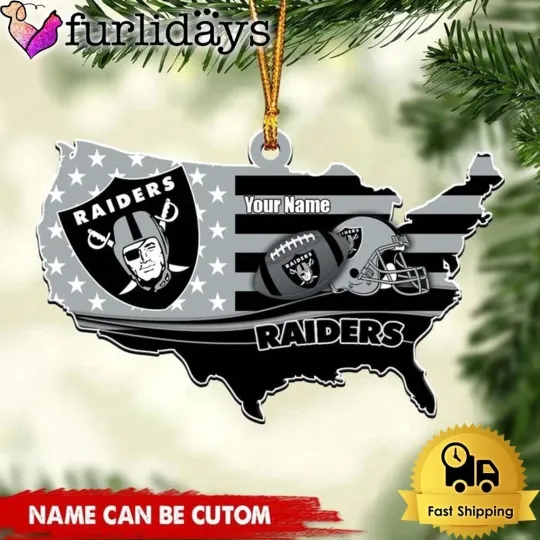 Discover Personalized Las Vegas Football Team Raiders Christmas Ornament Gift Decor