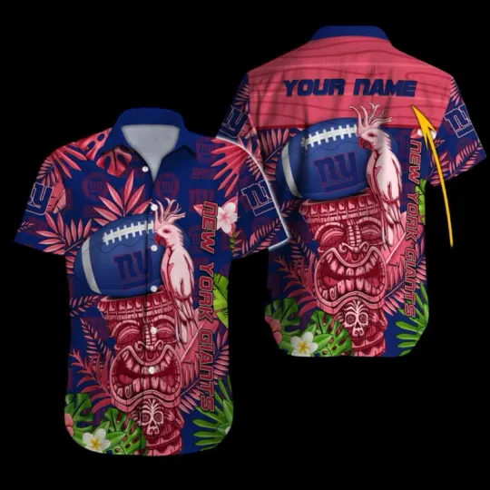Discover Personalized New York Giiantts Tiki Tropical Hawaiian Shirt, Gift for Fan