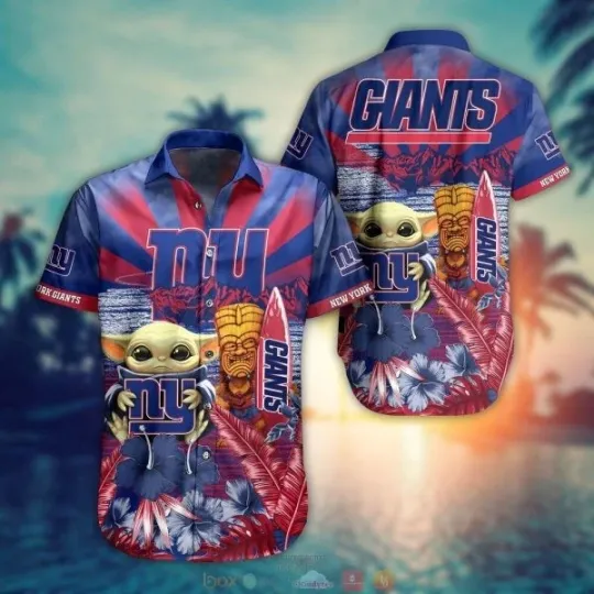 Discover Baby Yoda NY Giiantts Hawaiian Shirt football Team Shirts For Fans, Gift for Fan