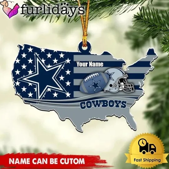 Personalized Dallas Football Team Cowboys Christmas Ornament Gift Decor