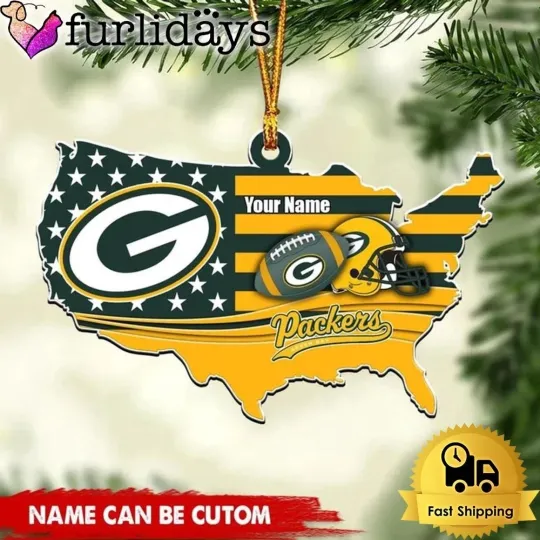Discover Personalized Green Bay Football Team Packers Christmas Ornament Gift Decor