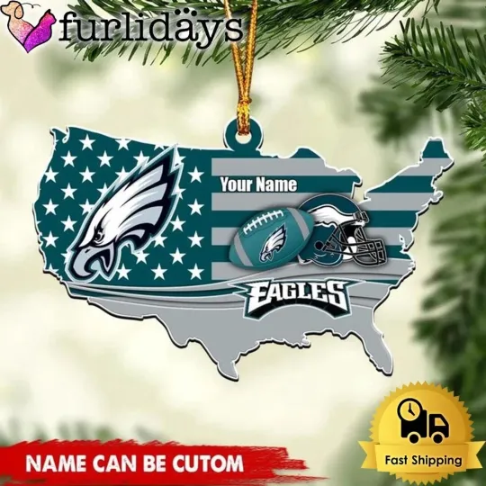 Discover Personalized Philadelphia Football Team Eagles Christmas Ornament Gift Decor