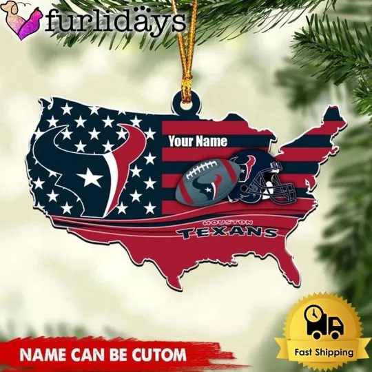 Discover Personalized Houston Football Team Texans Christmas Ornament Gift Decor