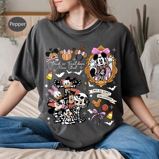 Discover Vintage Mickey's Not So Scary 2025 png, WDW Halloween Family costume outfit, Halloween group, Mickey & friends Skeleton Pumpkin PNG