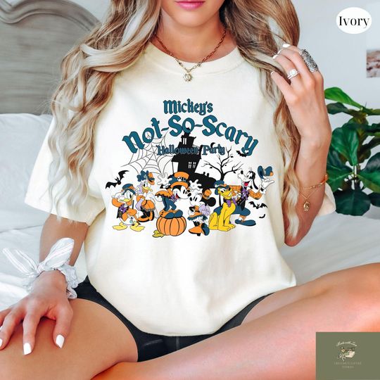 Discover Vintage Mickey's Not So Scary Halloween Party 2025 Skeleton Shirt, Disney Halloween Shirt, 2025 Halloween Disney Family Shirt