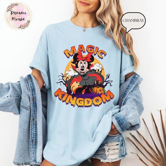 Discover Minnie Vampire Halloween Shirt, Magic Kingdom Disney Tee, Comfort Colors Spooky T-Shirt, Family Matching Outfit, Trick or Treat Top