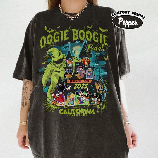 Vintage Oogie Boogie Bash 2025 Halloween Shirt, Disney Castle Tee, Mickey and Friends Family Group Matching, Spooky Disney Halloween Shirt