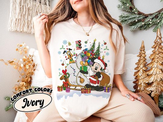 Discover Mickey & Friends Santa Disney Christmas Shirt, Mickey's Very Merry Christmas Party 2025, WDW Disneyland Holiday Family Christmas Sweatshirt
