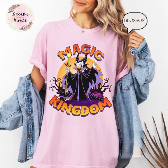 Custom Magic Kingdom Halloween T-Shirt, Daisy Maleficent Disney Trip Tee, Comfort Colors Halloween Shirt, Family Matching Outfit