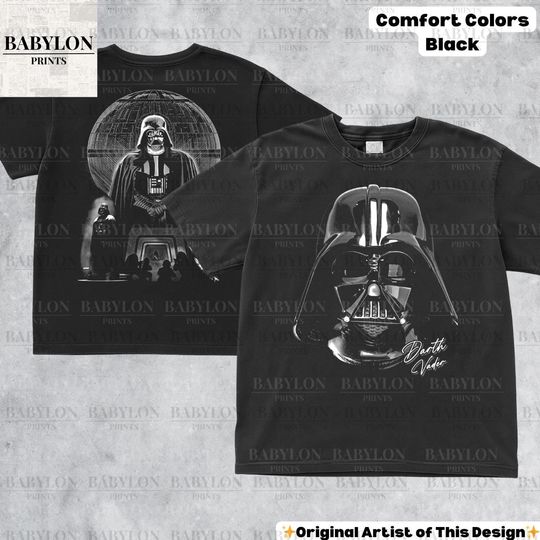 Vintage Darth Vader Star Wars Double Sided T-Shirt for Men and Women