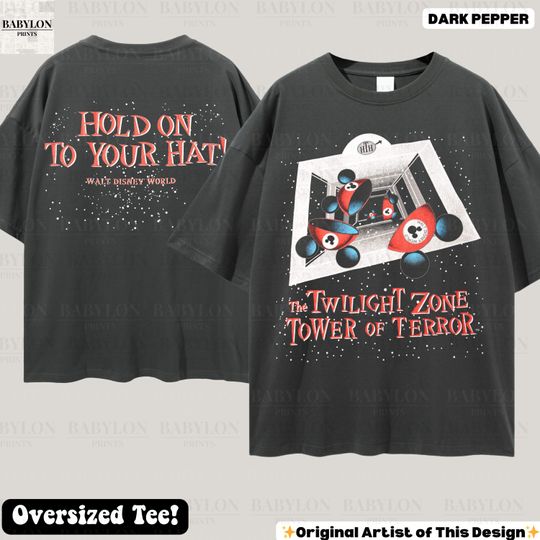 Discover Oversized Retro Tower of Terror T-Shirt, Double Sided Disney Rides Tee