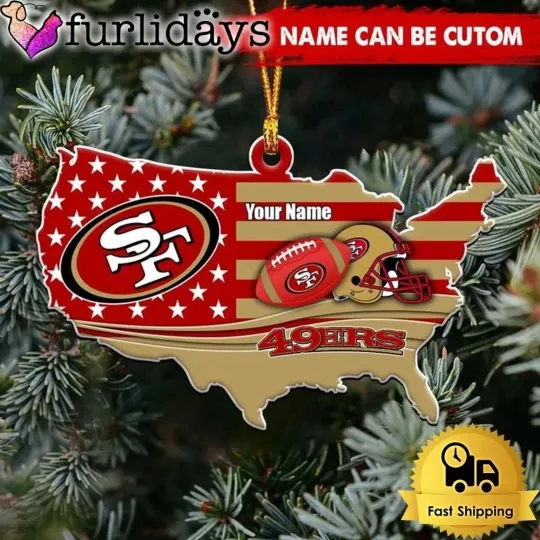 Personalized San Francisco Football Team 49ers Christmas Ornament Gift Decor