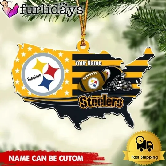 Discover Personalized Pittsburgh Football Team Steeler Christmas Ornament Gift Decor