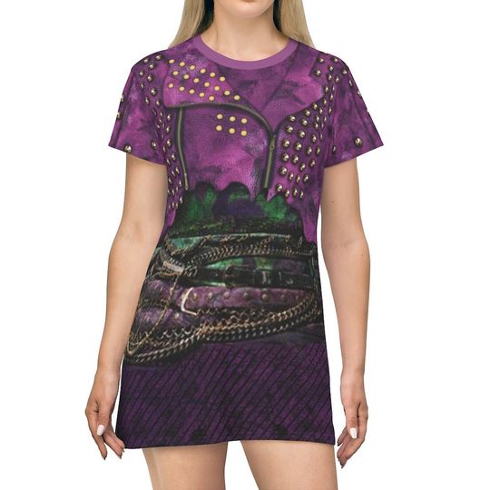 Discover Descendants 2 Costume, Mal Short Sleeve Dress, Disney Dresses for Women, Disney Dress Running, Descendants Birthday, Disney Villain Dress