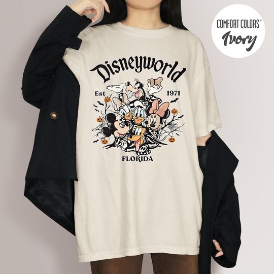 Discover Mickey and Friends Halloween Party 2025 Shirt, Mickey Est 1971 Halloween Shirt, 2025 Halloween Family Shirt