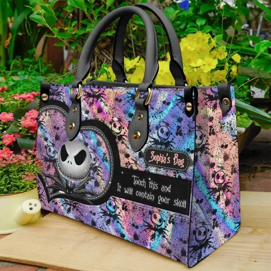Discover Personalized Jack Skellington The Nightmares Before Christmas Leather Handbag